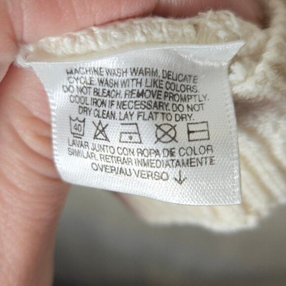 Elisabeth by Liz Claiborne, Size 2 – Ivory Cotton Cable Knit Sweater [0216] - Picture 8 of 9